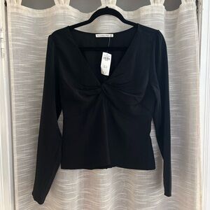 Abercrombie & Fitch Black Twist Front Blouse